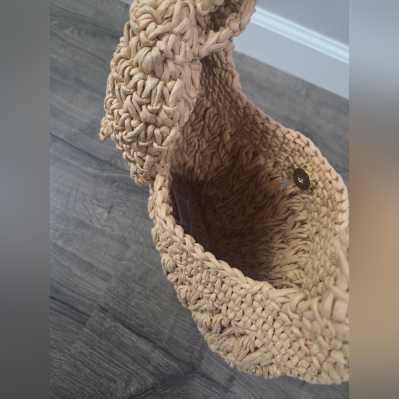 A New Day Woven Paper Straw Tie Top Shoulder Bag NWT - Picture 6 of 6